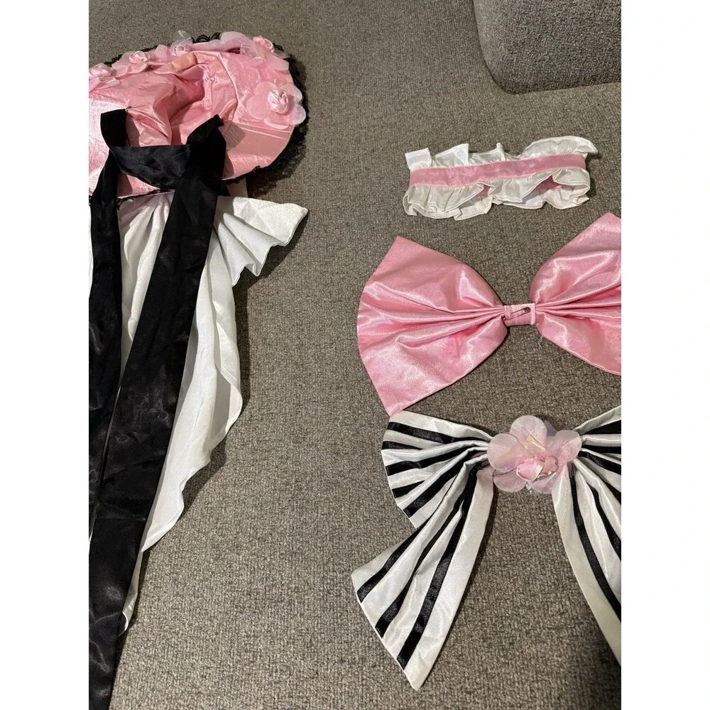 Victorian Maid Costume with Accessories Sz L 15” Across Halloween Dress Up